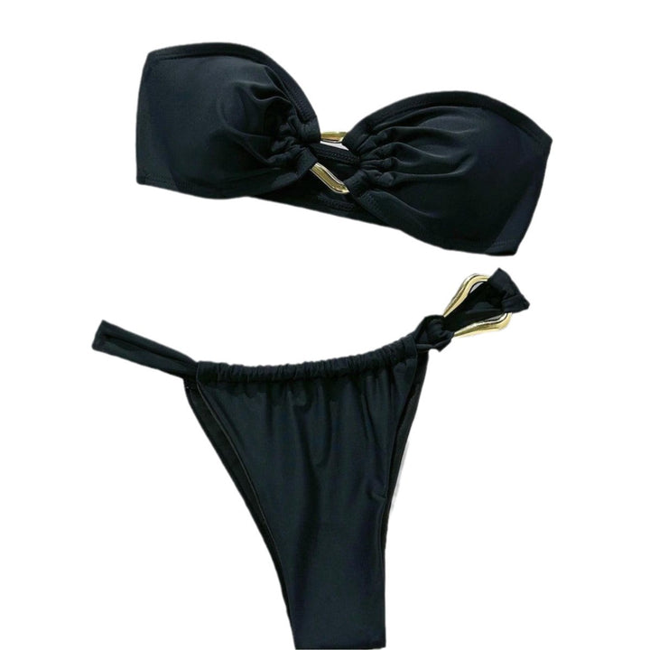 Dame Bandeau-bikini med dekorativ smykke detalje Skovae