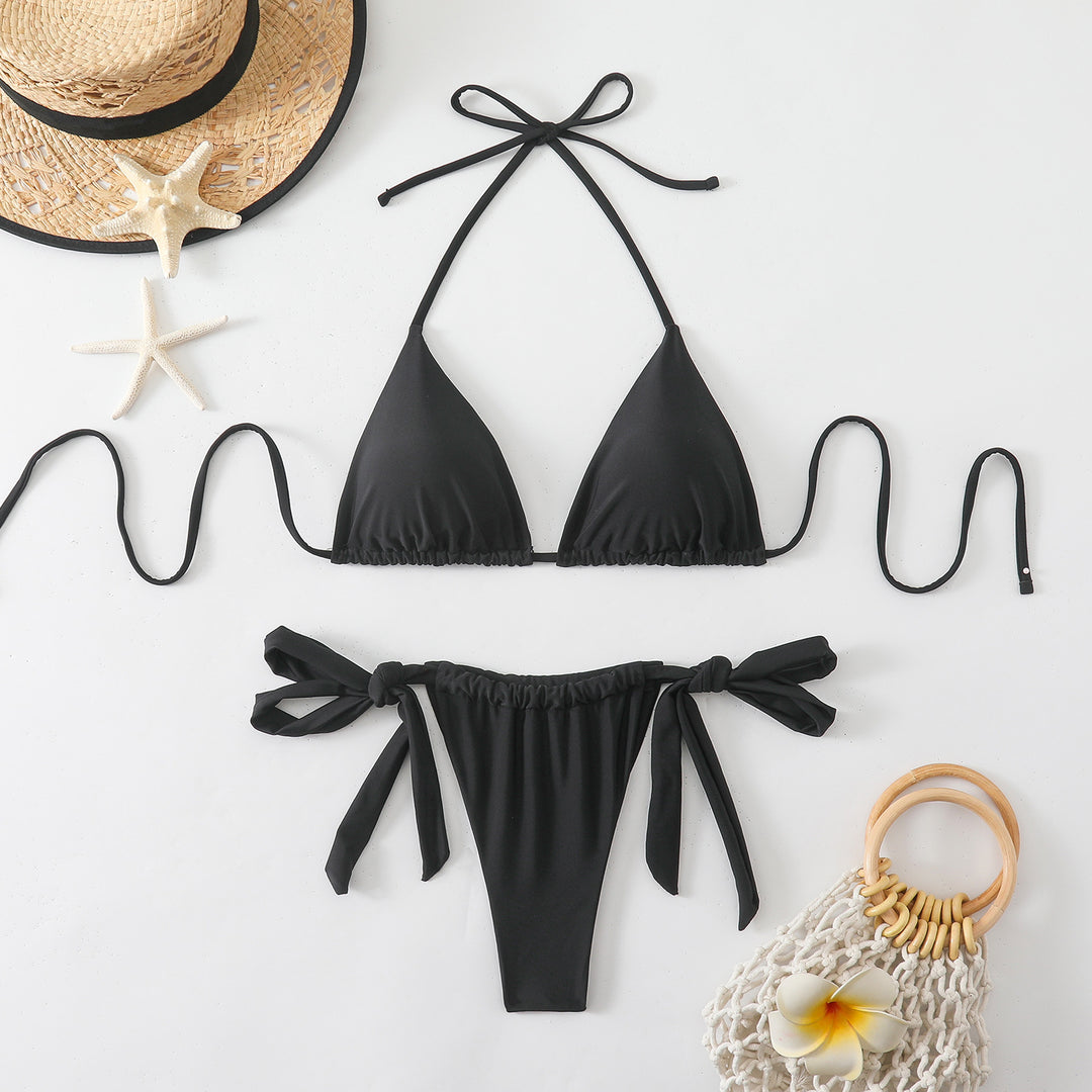 Damer Triangel-Bikini med fashionable bindebånd Skovae
