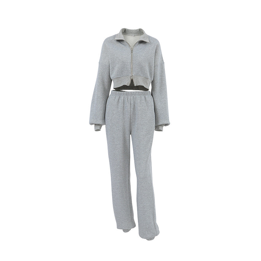 Dame Sporty Lounge-sæt med cropped top og elastiske bukser Stilla