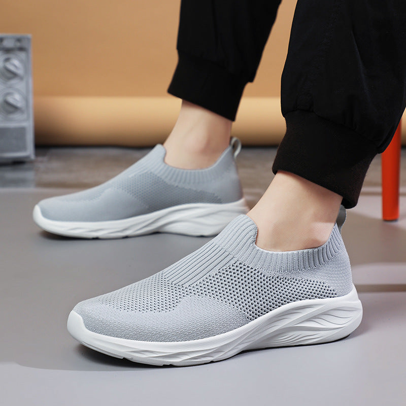 Unisex nan elastisk strik-sneakersko med ergonomisk dæmpningssål og hælsløjfe Skovae