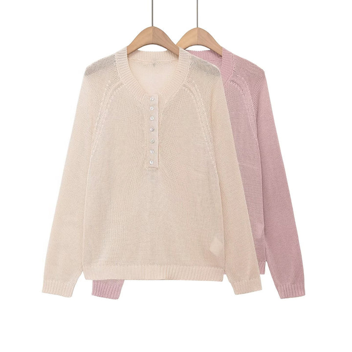 Dame let sweater med knaplukning Skovae