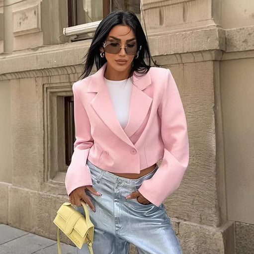 Dame Kort Blazer med afslappet snit og fashionable detaljer Stilla