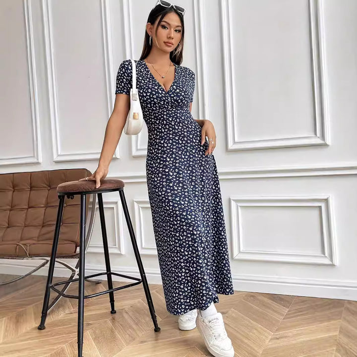 Dame Maxikjole med blomstret print Stilla