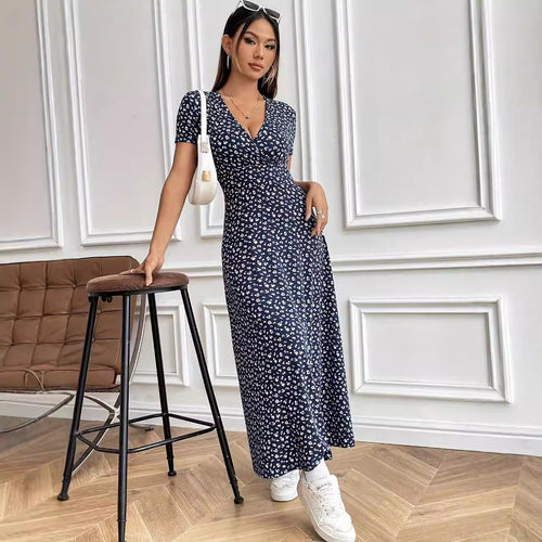 Dame Maxikjole med blomstret print Stilla