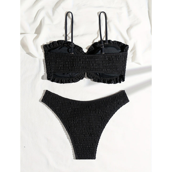 Dame Rynk Crop Top Bikini Sæt Stilla