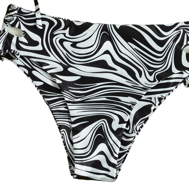 Dame Bandeau-bikini sæt med stilfuldt flæse-design Skovae