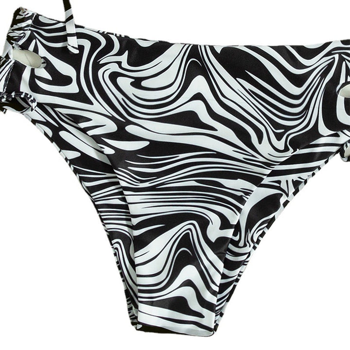 Dame Bandeau-bikini sæt med stilfuldt flæse-design Skovae
