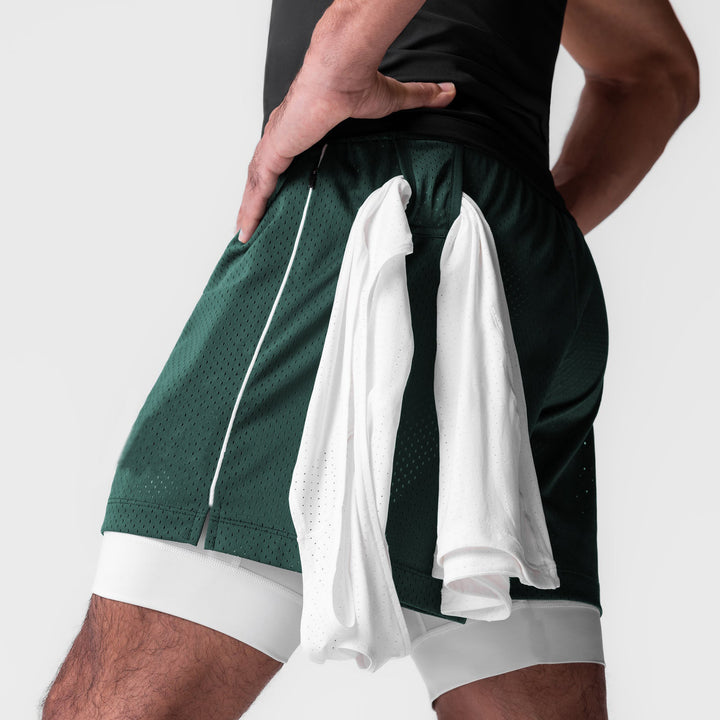 Herrer Sporty Mesh-Shorts med integreret undertøj og praktiske lommer Stilla