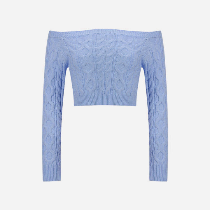 Kvindernes Off-Shoulder Striktrøje med Kabelmønster Stilla