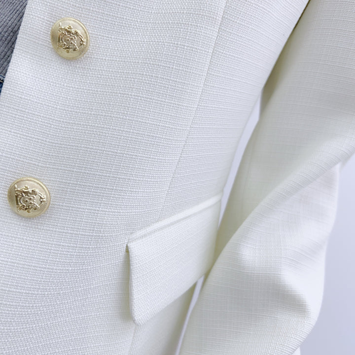 Dame Elegant Blazerjakke med gyldne knappedetaljer og struktureret design Stilla