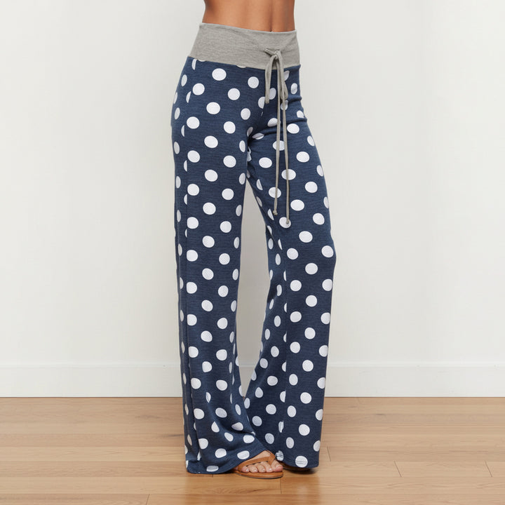 Dame fritidsbukser med løs pasform og farverigt polka dot design Skovae