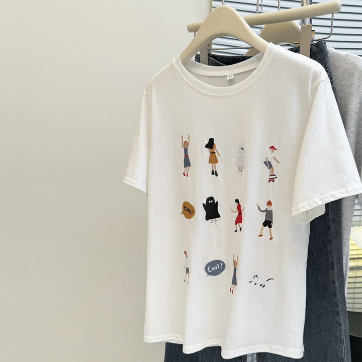 Femme Leges Illustreret Grafik-T-Shirt Stilla