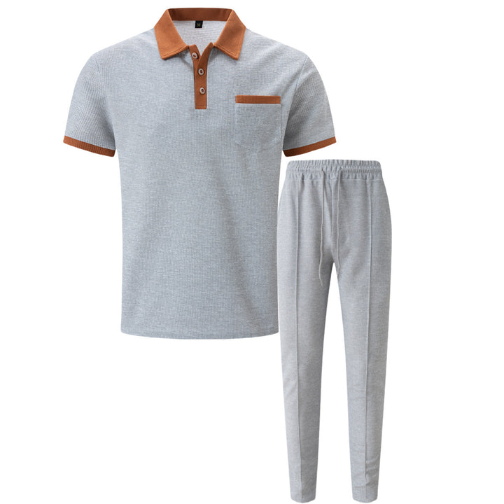Herre elegant poloshirt og komfortabel joggingbukser sæt Stilla