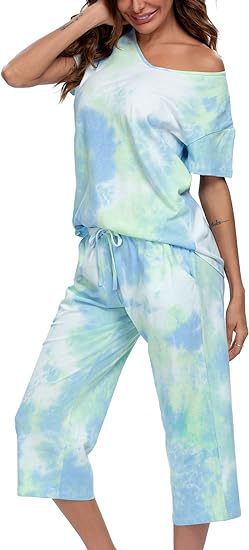 Dame Lækkert Fritids-Loungewear Sæt med modigt Batikmønster Stilla
