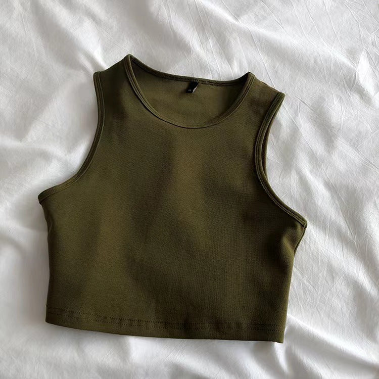 Dame crop top lavet af åndbart materiale med en figursyet pasform