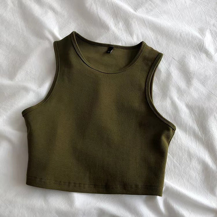 Dame crop top lavet af åndbart materiale med en figursyet pasform