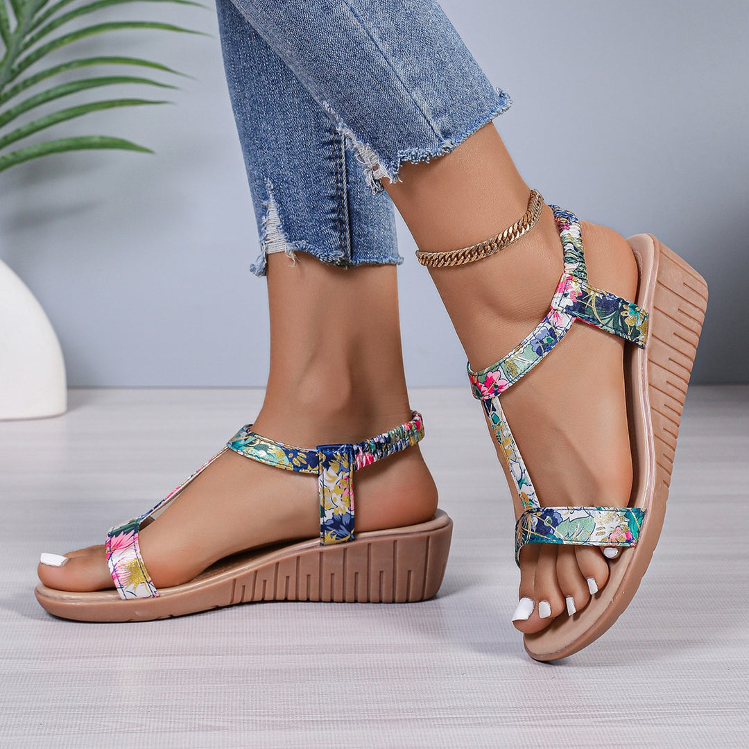 Dame Wedge-sandaler med elastiske remme og anatomisk fodseng Stilla