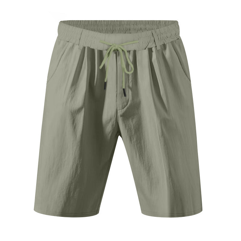 Herrer knæ-lange lette funktionelle shorts med elastisk talje, snortræk og dybe stiklommer Skovae