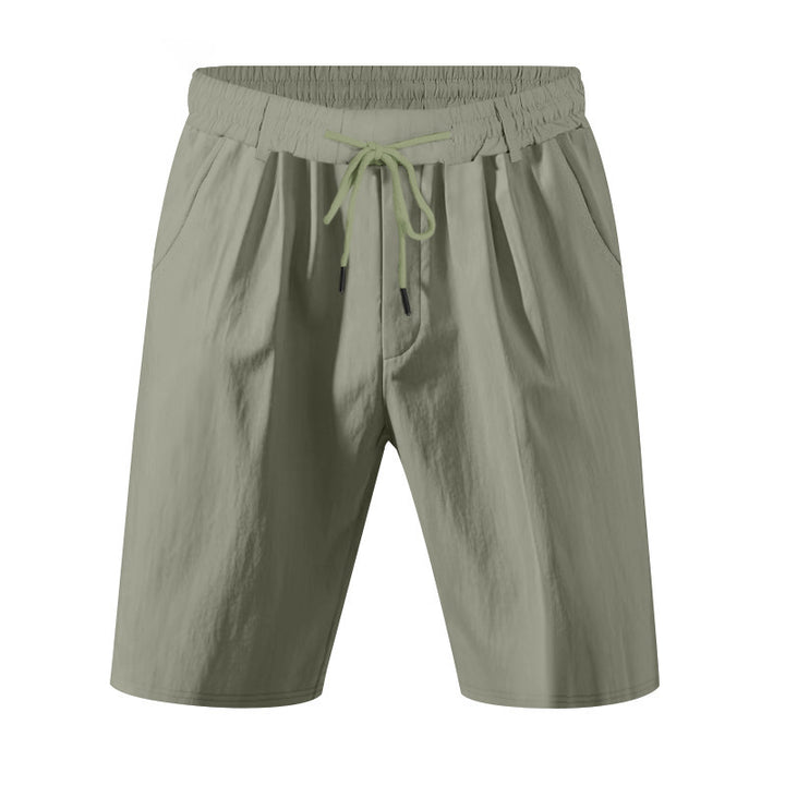 Herrer knæ-lange lette funktionelle shorts med elastisk talje, snortræk og dybe stiklommer Skovae