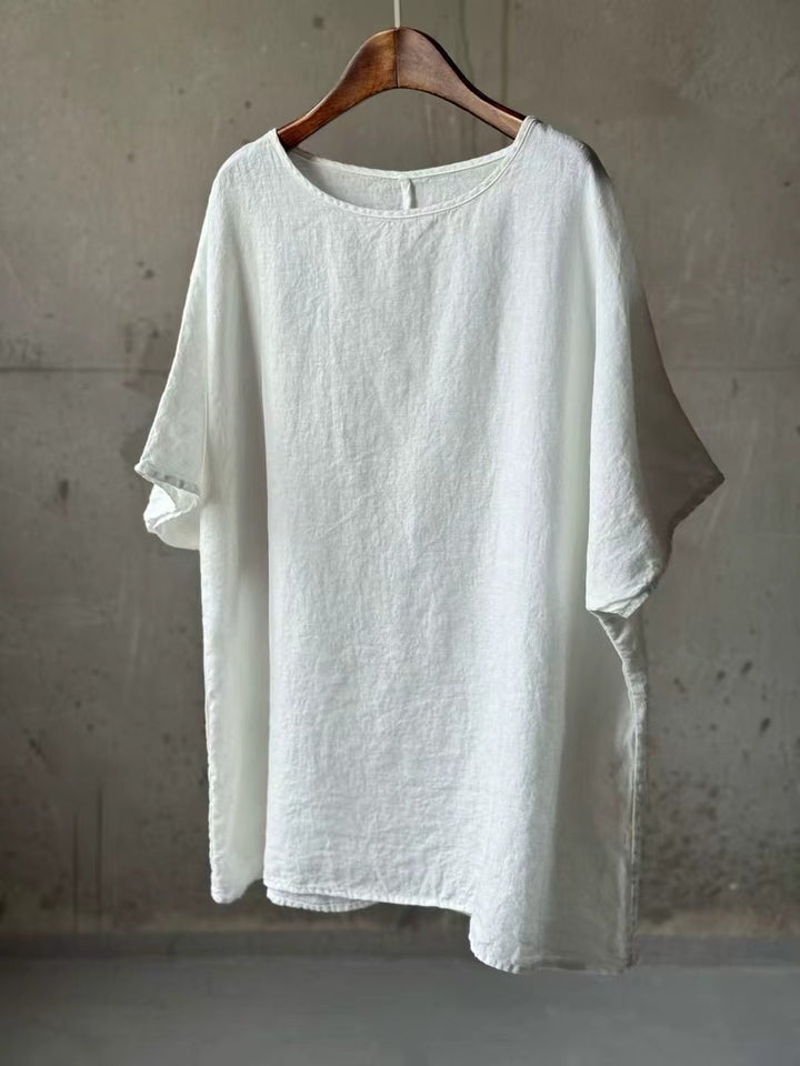 Dame Relaxed Fit Linned Tunika Top Stilla