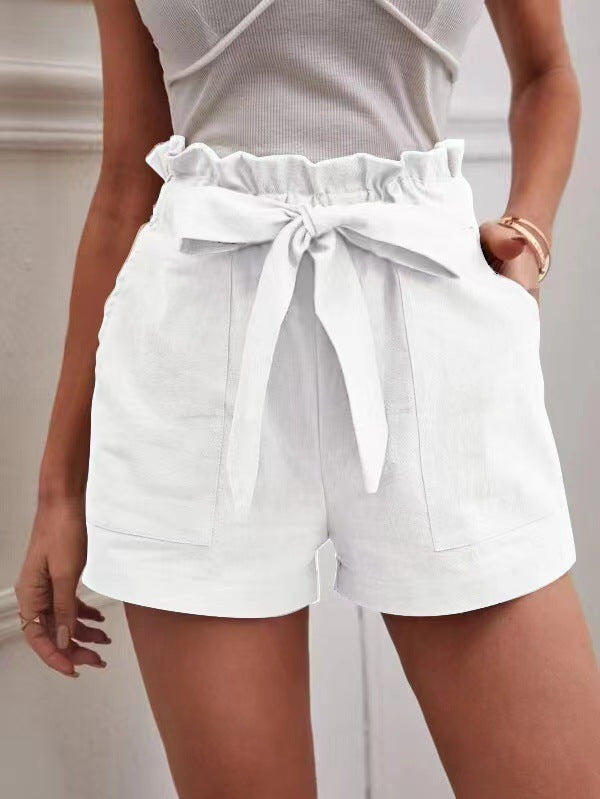 Dame Tailored Shorts med slips og praktiske lommer Stilla