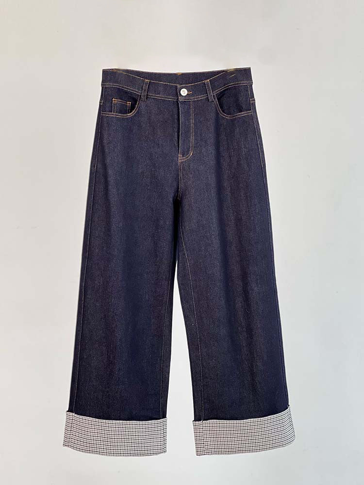Damer Løst skåret jeans med moderne firkantet kant og kontrastdetaljer Stilla