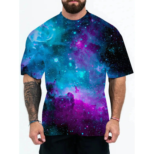 Herre Galaxy Print Korte ærmer T-shirt Stilla