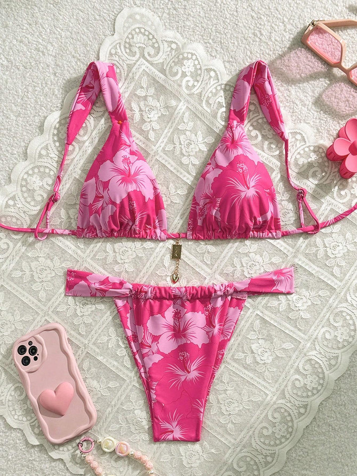 Dame Triangel-bikini med legesygt mønstermix Skovae