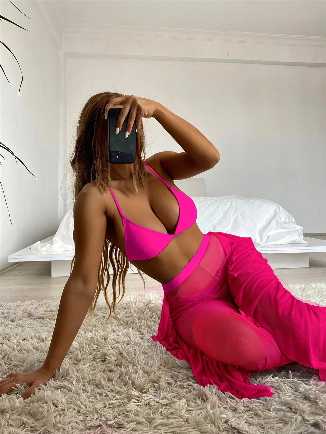 Dame bikini med elegant gennemsigtig nederdel Stilla