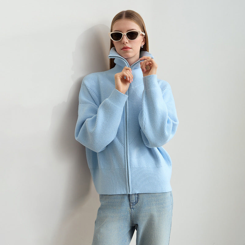 Dame mode oversized hoodie med lynlås Stilla