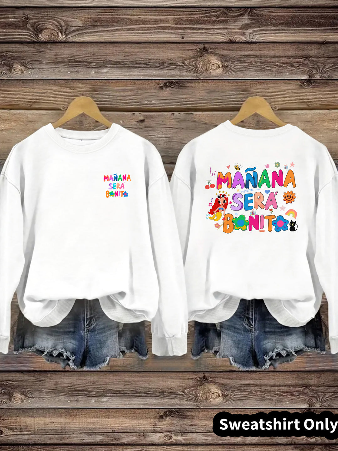 Kvinders sweatshirt med legende farverig print og afslappet pasform Stilla