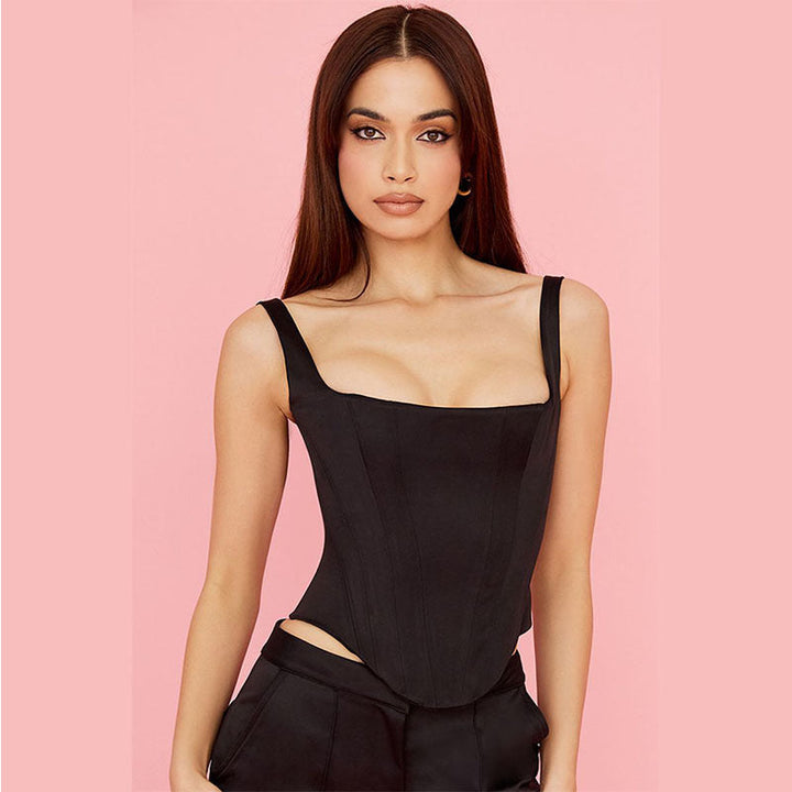 Skovae | Fairy Pink Satin Longline Korselet