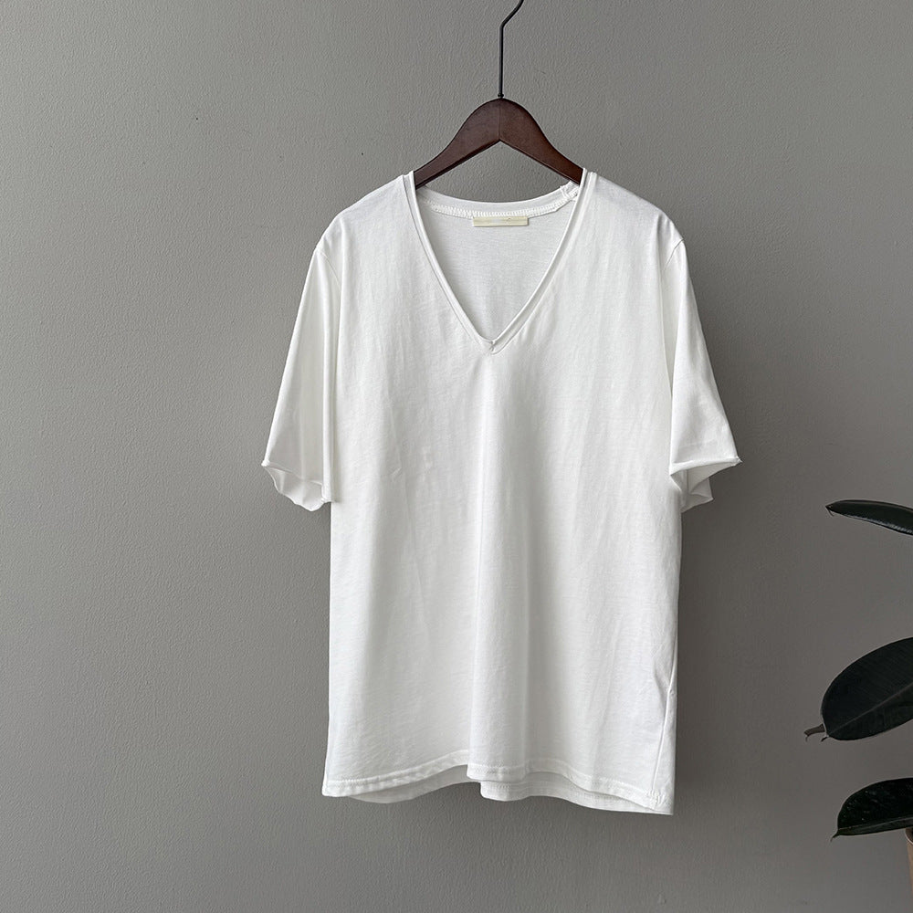 Dame V-hals T-shirt med afslappet pasform Stilla