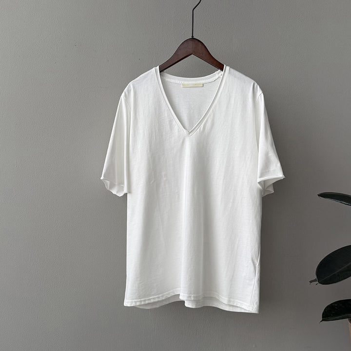 Dame V-hals T-shirt med afslappet pasform Stilla
