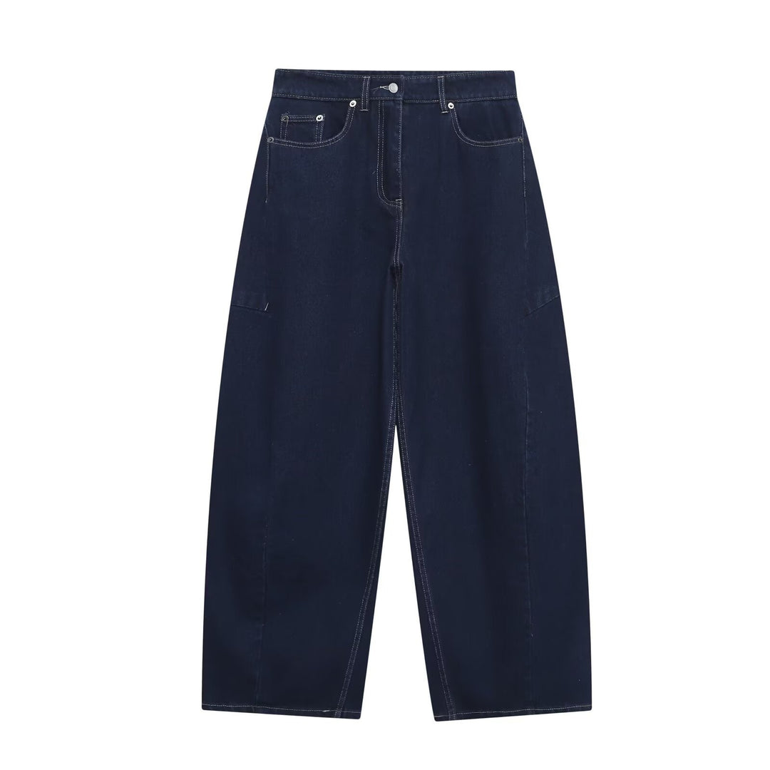 Dame løse jeans i moderne skæring med trendy cargo-lommer Skovae