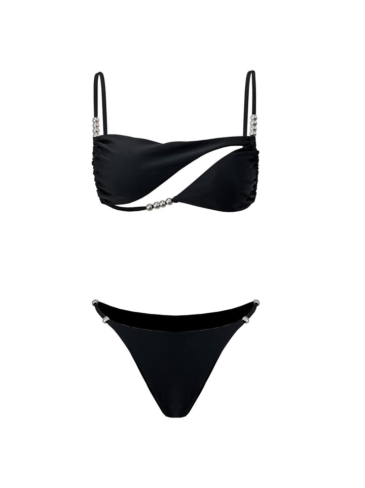Dame bikini-sæt med luksuriøse smykkedetaljer og legende draperinger Stilla
