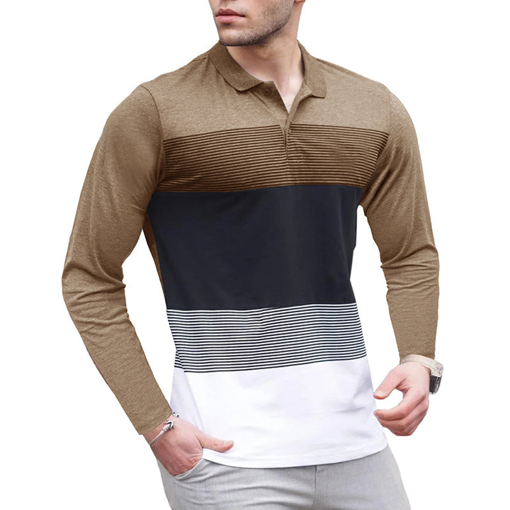 Herrer poloshirt med stilfuldt farveblok-design og åndbare egenskaber Stilla