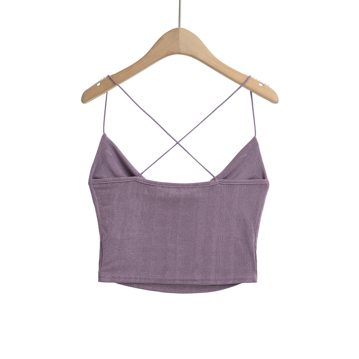 Dame Crop-top med elegant omslagseffekt og åndbare stropper Stilla