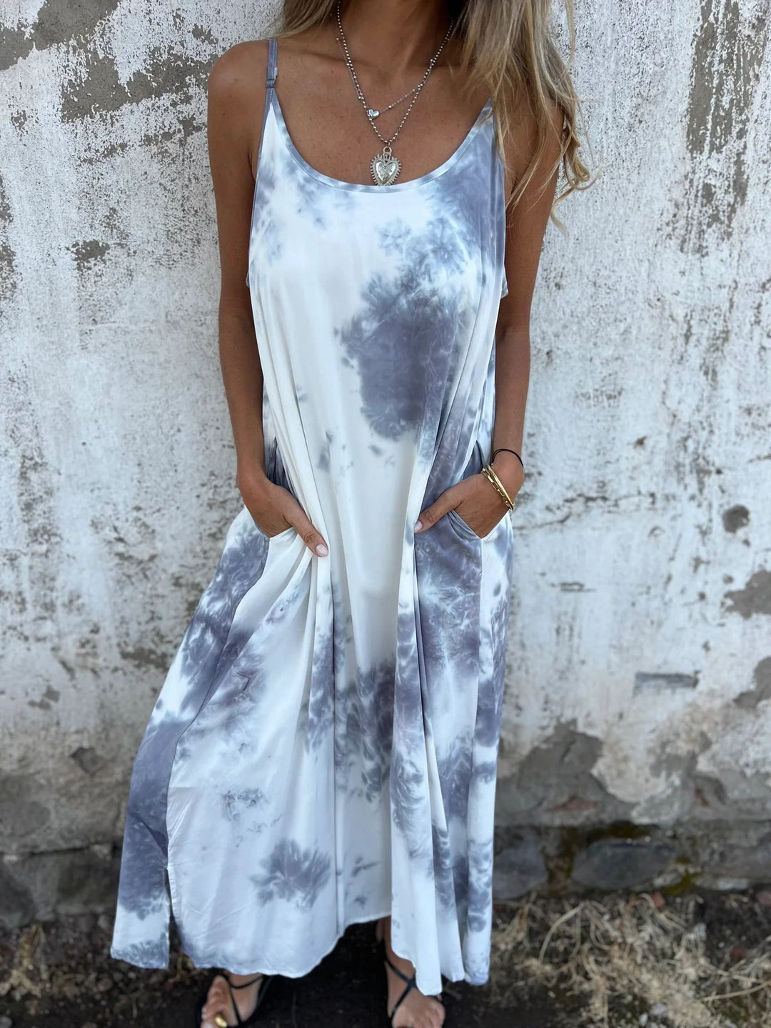 Dame Casual Batik Maxi Kjole Stilla
