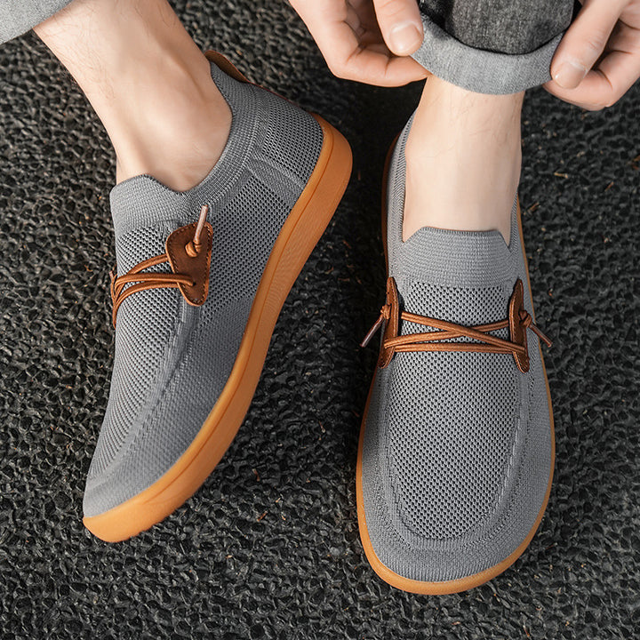 Herrer nan åndbar strik-sudersneaker med elastisk indgange og dämpende let sål Skovae