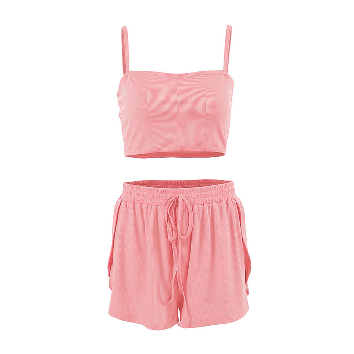 Dame fritids-sæt bestående af flydende top og shorts med snor Stilla