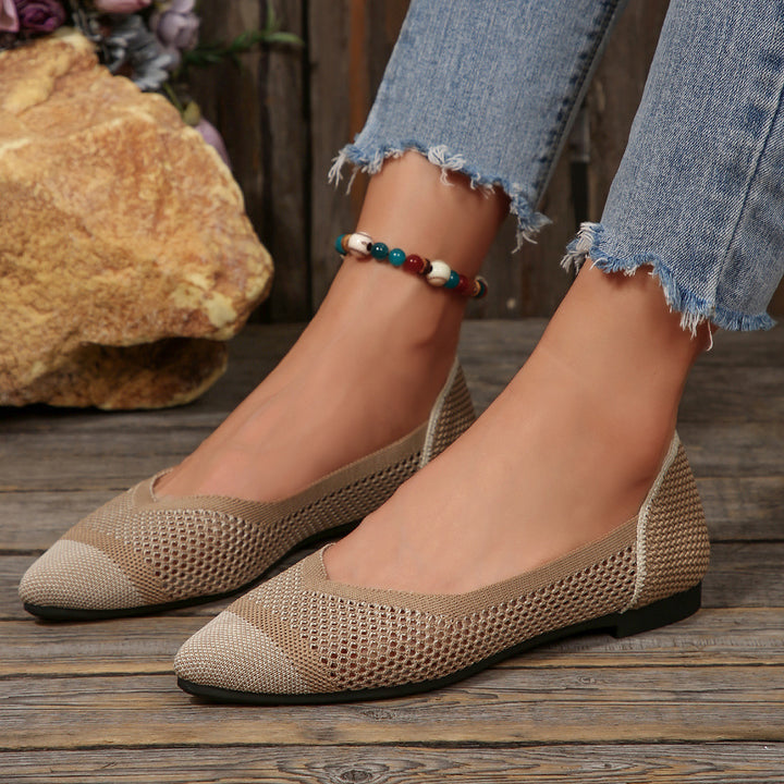 Dame Åndbare og elastiske Ballerinas med netdesign Stilla