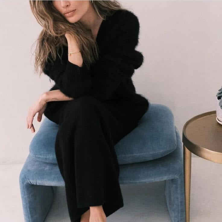Damer hyggelig cardigan med voluminøse ærmer og elegante knapdetaljer Stilla