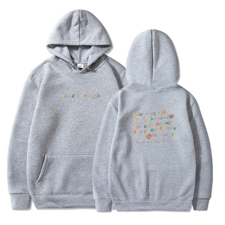 Kvinders hætte sweatshirt med motiverende print og komfortabel pasform Skovae