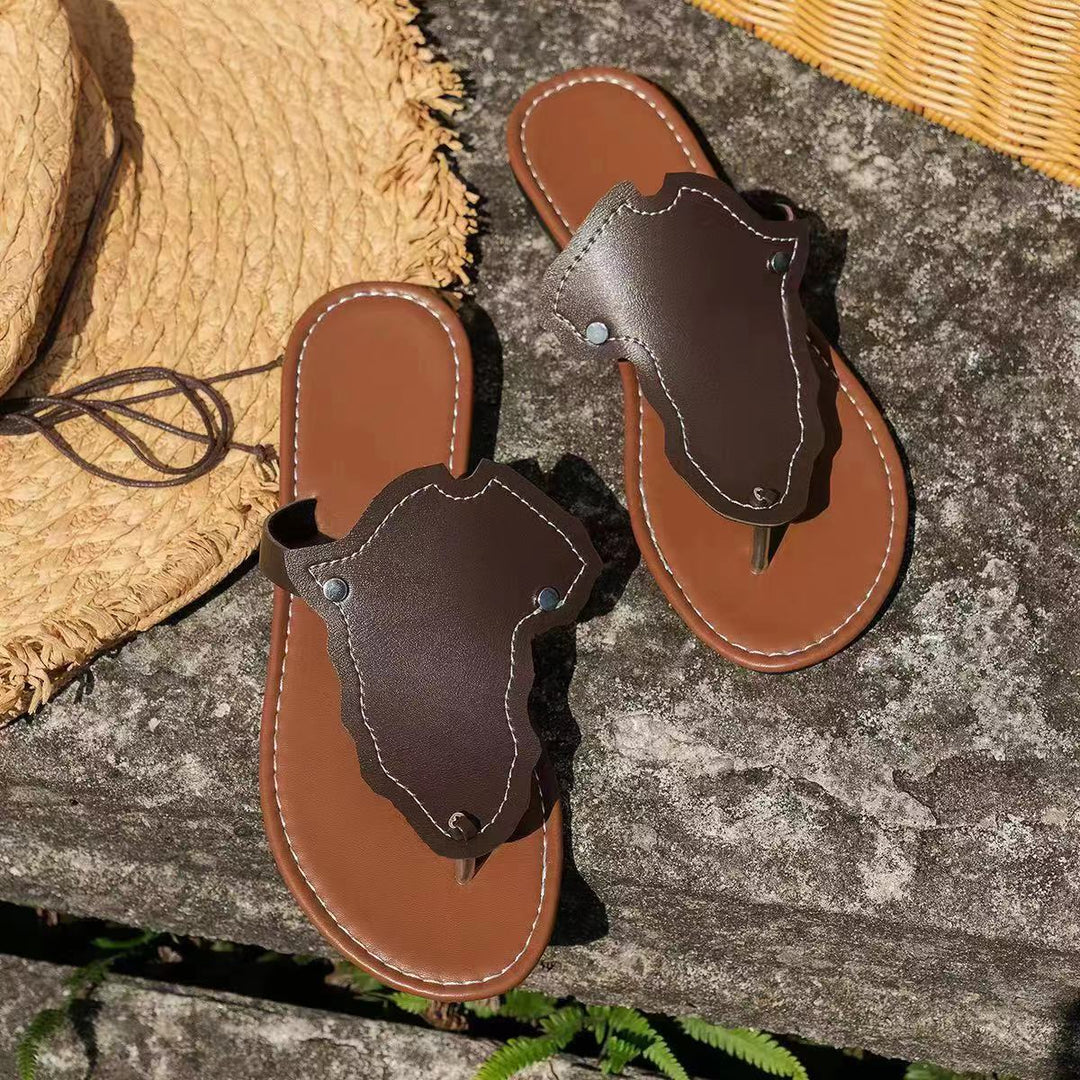 Dame Zehentrenner-sandaler med kunstnerisk overflade og skridsikker sål Stilla