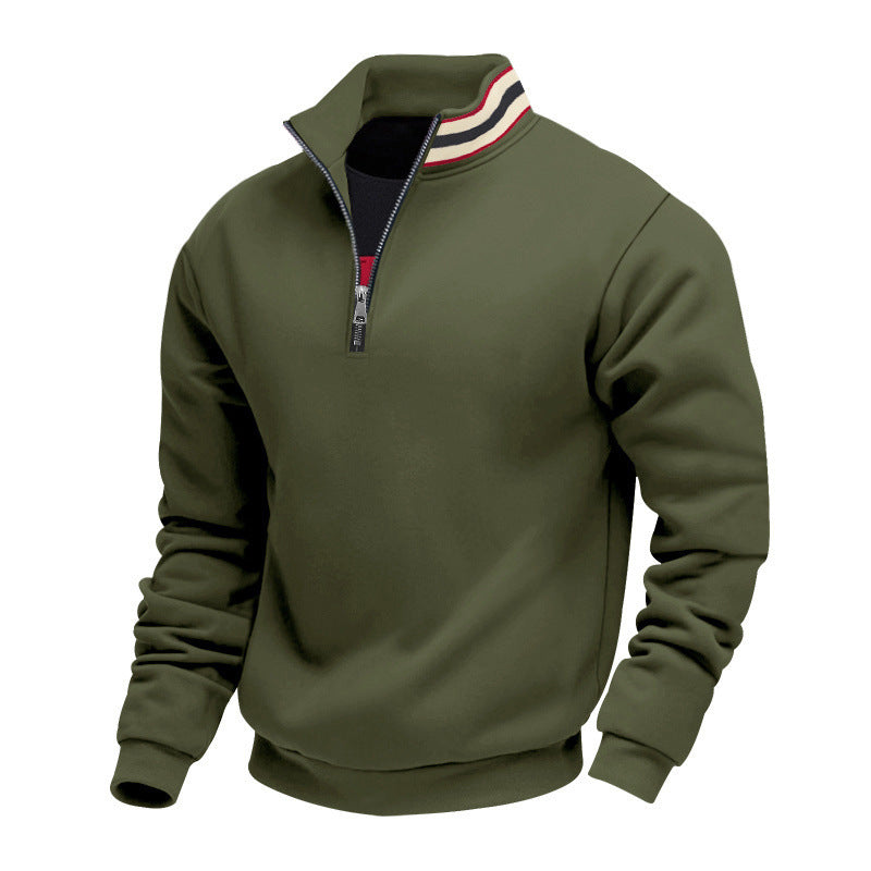 Herren nan Halvzip-sweatshirt med sporty ringkrave og blødt fleece-foring Skovae