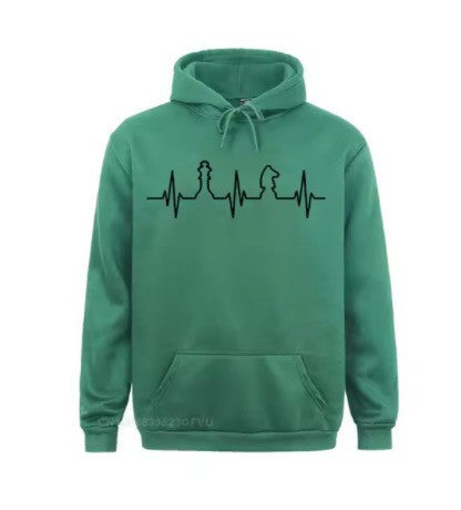 Kvinders Hoodie med Kreativt Skakmotiv Skovae