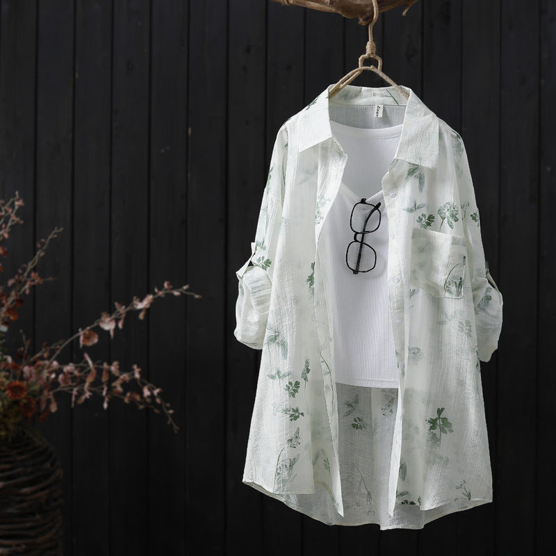 Damer let blomster mønster oversized bluse Stilla