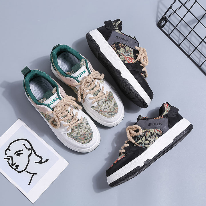 Dame Sneakers med blomsterdesign og robust gummisålsprofil Stilla