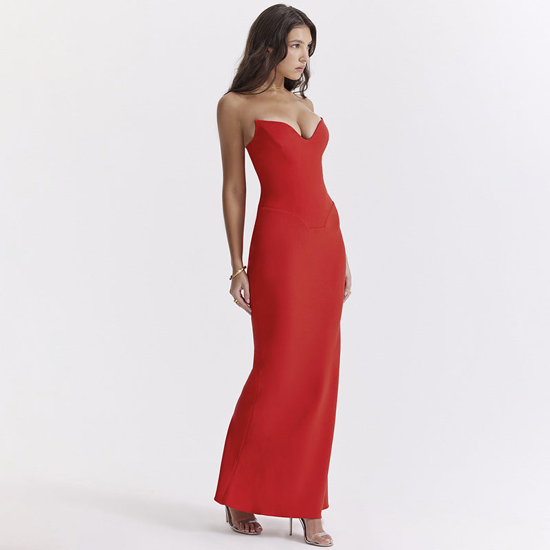 Dame Strapless Havfrue Kjole Stilla